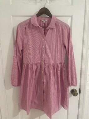 J. Crew Pink and White Pinstripe Dress